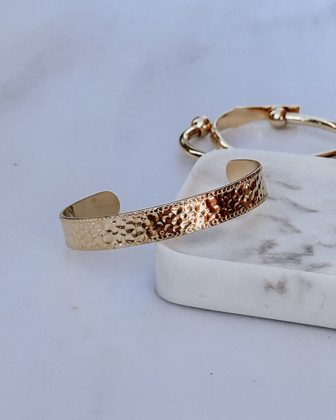 Hammered bangle gold dimitrasworkshop